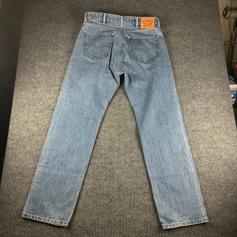 Levis 505 Regular Fit Straight Leg Jeans Mens 38x34 Medium Wash Blue Denim